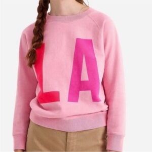 J.Crew Long Sleeve Crewneck Pink “LA” Sweatshirt Size S